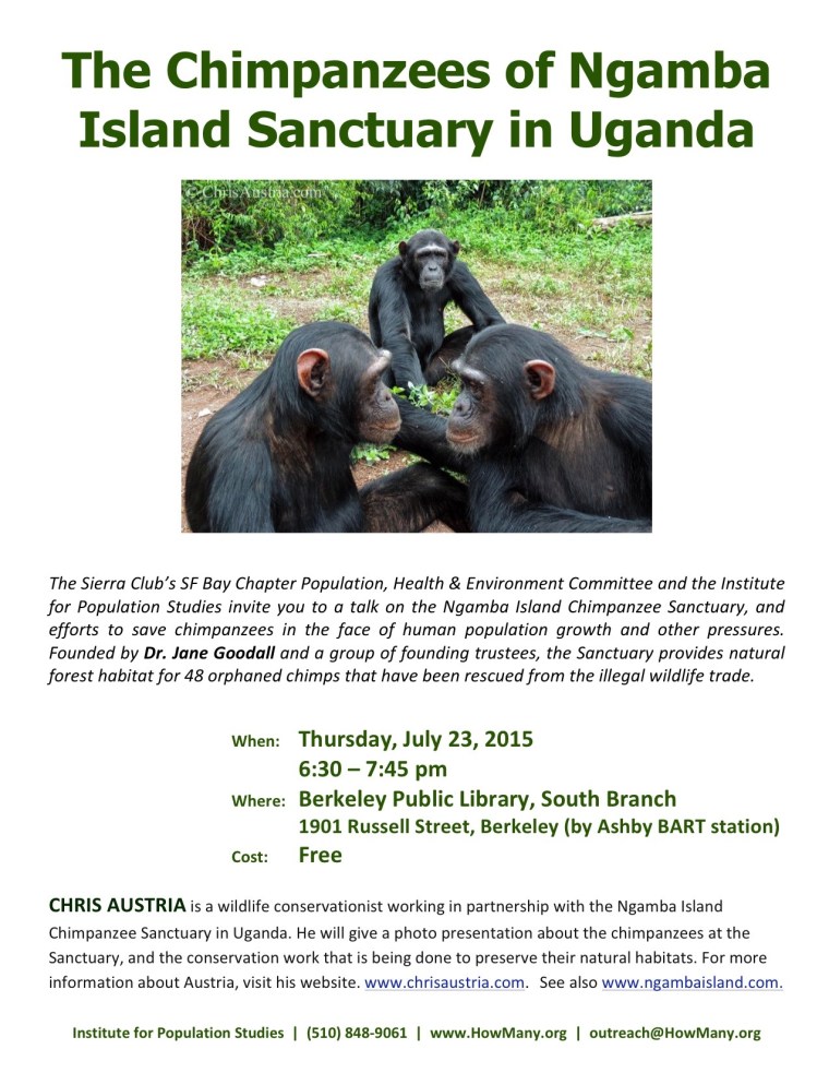 Ngamba Island Chimpanzee Sanctuary presentation for the Sierra Club and The Institute for Population Studies